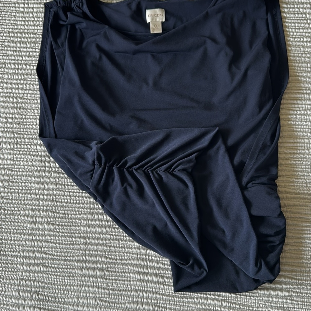 Sleeveless navy jersey top-Chico’s 0